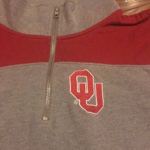 OU Sooner 1/4 zip sweater PINK